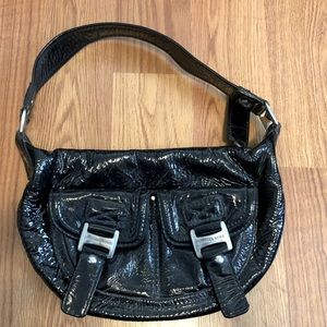 Michael Kors Black Patent Leather Ranger Hobo